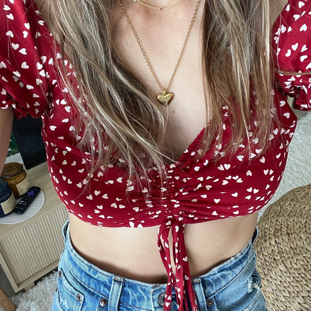 Red Off-Shoulder Top - Picture 5 of 5